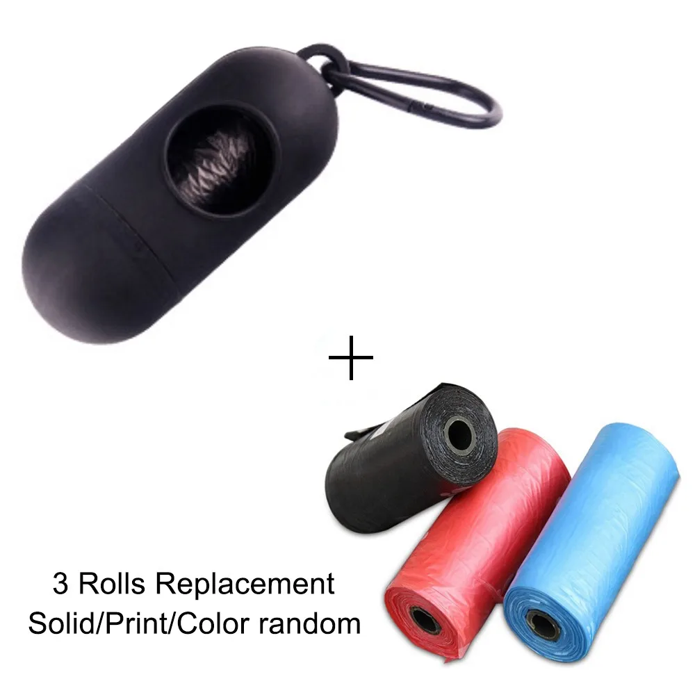 black-pr0008x 3 roll Аксессуары для собак Pet Pooper Scooper собака сумка принадлежности для домашних животных переносные мешки для отходов кошка Pooper PG004 - Цвет: black-pr0008x 3 roll