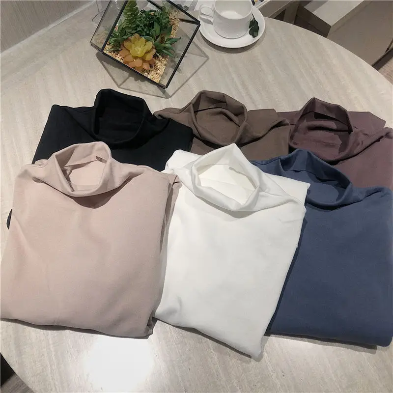 Новинка Осень-зима 2020 тонкая внутренняя одежда с высоким воротником верхняя