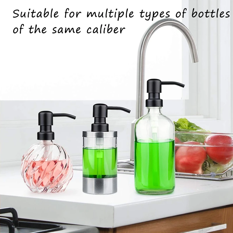 

Диспенсер для мыла, сменный насос, 4 шт., нержавеющий, из нержавеющей стали, с черным металлическим покрытием, подходит для стандартных насос...