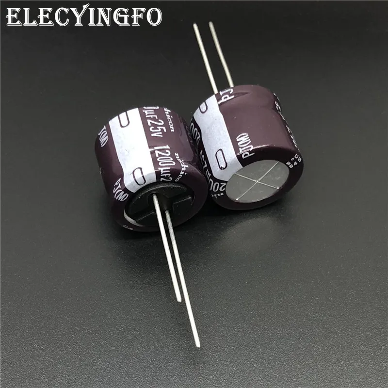 10 шт./100 шт. 1200 мкФ алюминиевая крышка 25В NICHICON PJ серии 18x16 мм 25V1200uF низкое