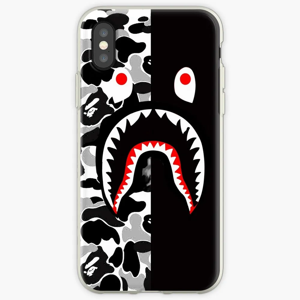 Sark Bape армейский мягкий чехол для iPhone 7 8 6 6s Plus 5S 4 силиконовый прозрачный чехол для iPhone X Xs 11 Pro Max XR