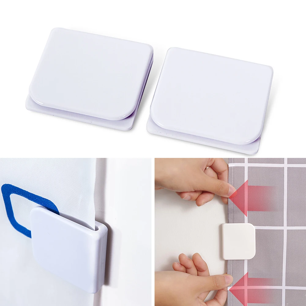 

2pcs Anti-Splash Shower Curtain Clips Stop Water Leakage High Quality Bathroom Guard Home Decoration Accessories