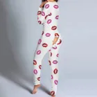 Пикантные Для женщин с v-образным вырезом с длинными рукавами; Ночное белье на пуговицах спереди функциональный отворот на пуговицах комбинезон для взрослых комбинезон пижамы Femme 2021