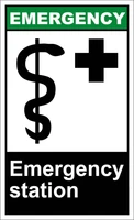emergency station emergency oshaansi label vinyl decal sticker kit osha safety label compliance signs 8