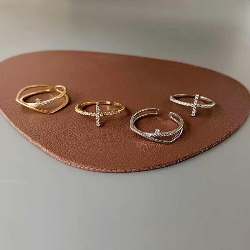 Универсальное модное кольцо с геометрическим крестом в гонконгском стиле для