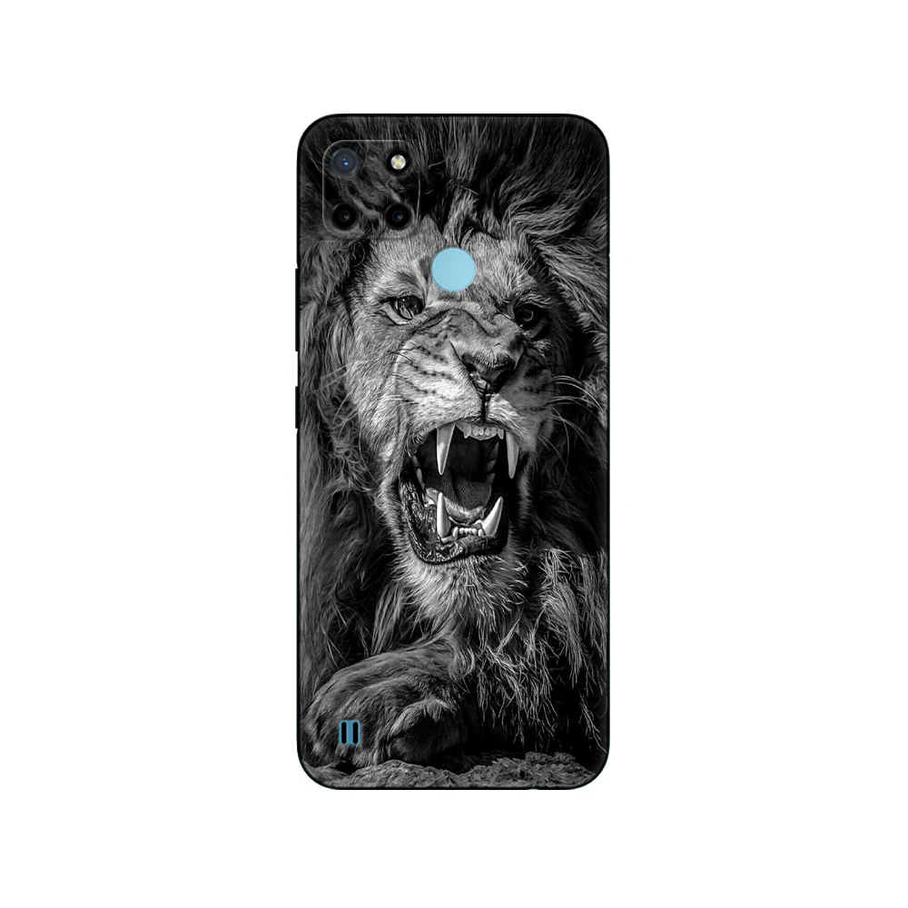 for realme c21y c25y case silicon phone back cover for oppo realme c21y c25y 4g soft case rmx3261 coque 6 5inch black tpu case free global shipping