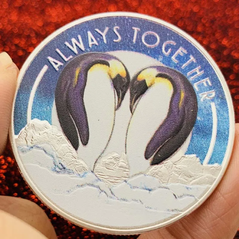 Всегда вместе влюбленный Пингвин серебряная монета Южный океан лодка император