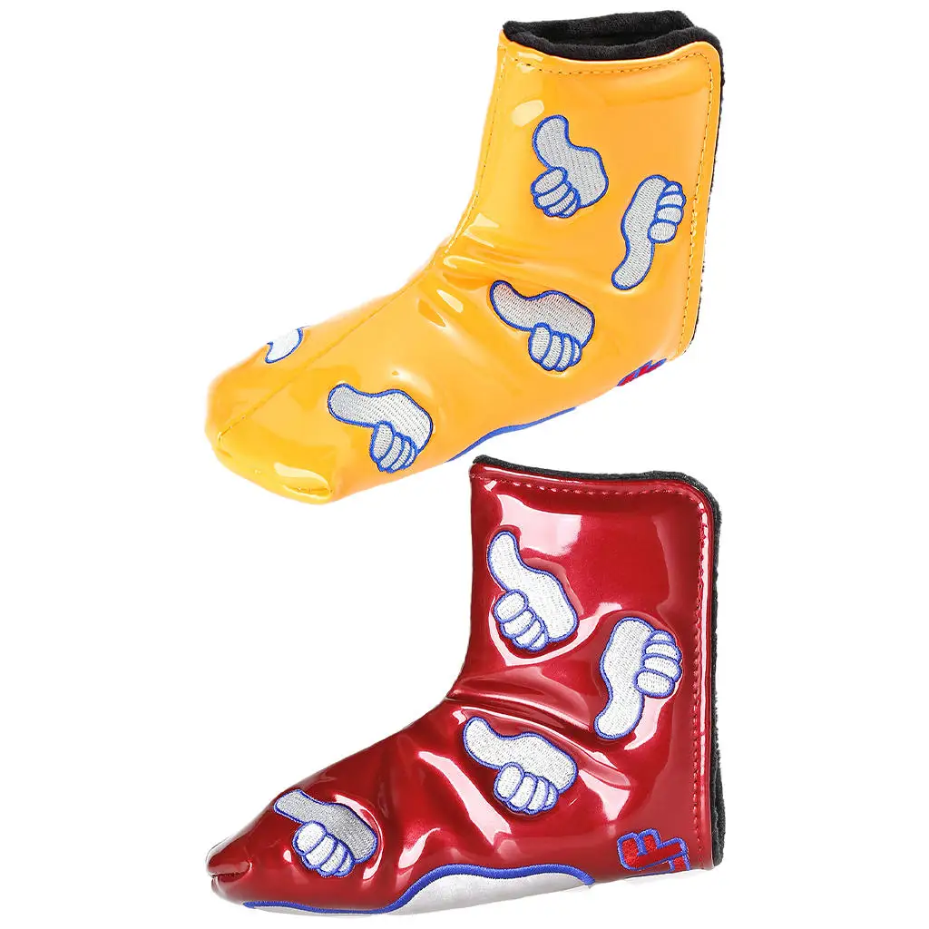 

PU Waterproof High Quality Embroidery Pattern Putter Cover Golf Putter Cover Ball Head Protection