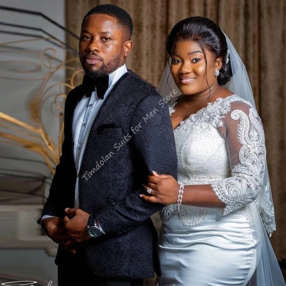 Costume imprimé noir et blanc pour homme, 2 pièces, veste à revers, pantalon décontracté, Blazer de mariage formel, Costume d'affaires  (0)