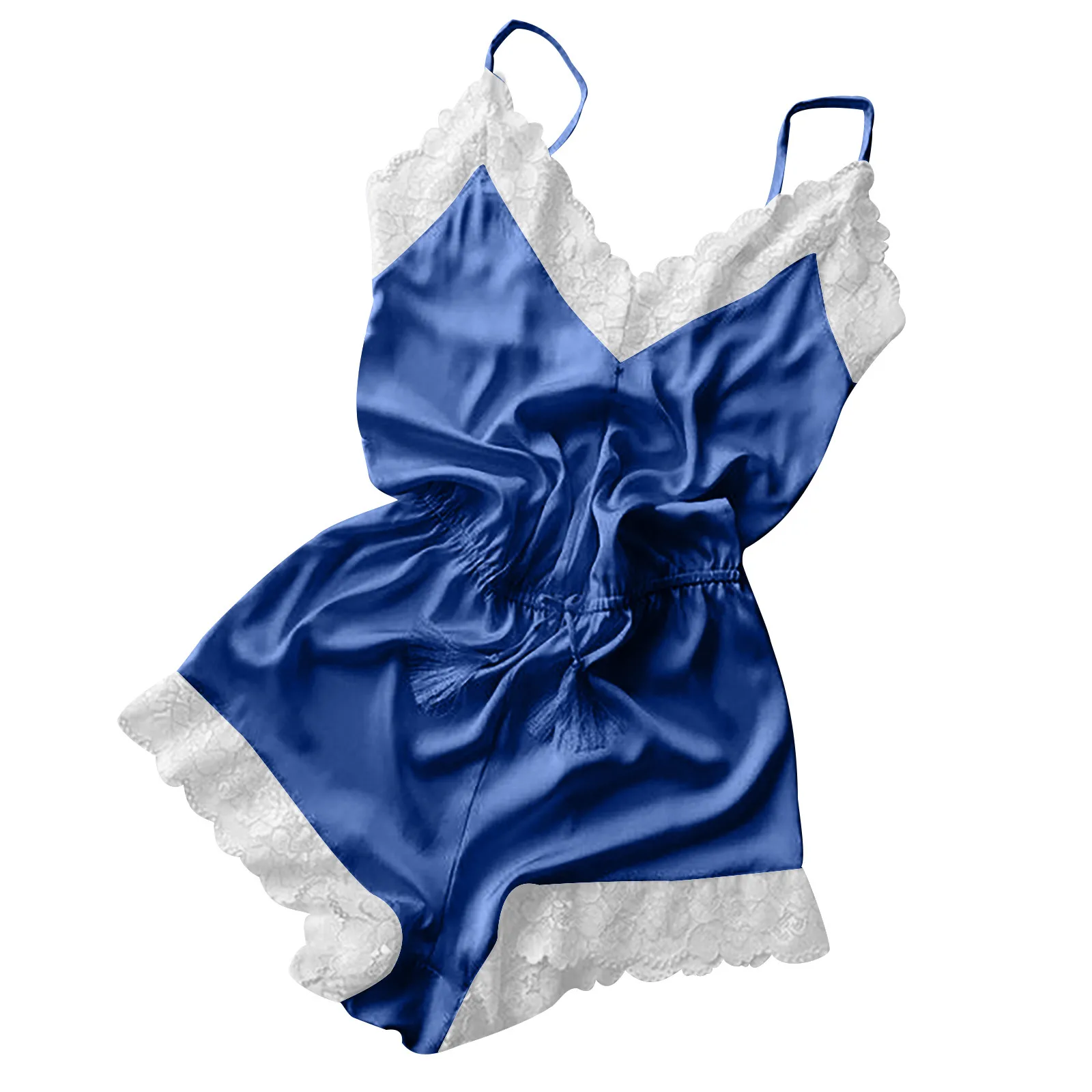 Женская пижама Сексуальный Атласный пижамный комплект Черная кружевная Пижама с