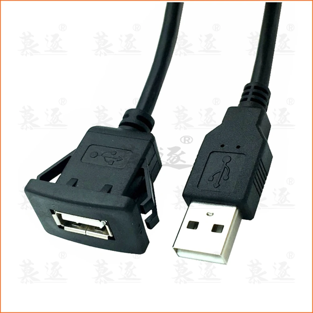 Фото USB-удлинитель AUX для скрытого монтажа на панели для автомобиля, грузовика, лодки, мотоцикла, приборной панели (квадратная головка) №2