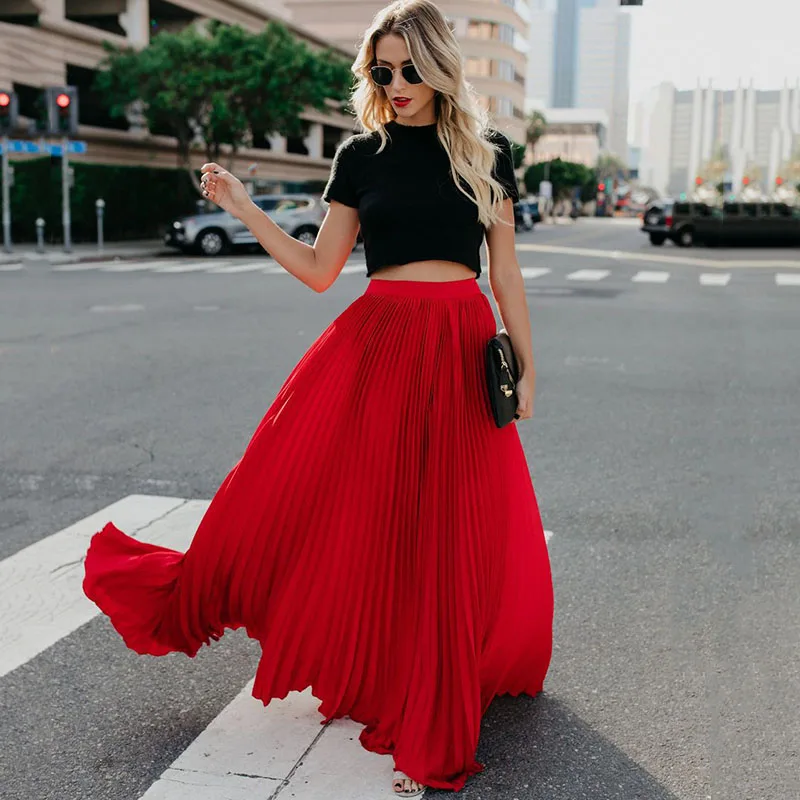 Женское бархатное плиссированное платье-макси с поясом на резинке летняя