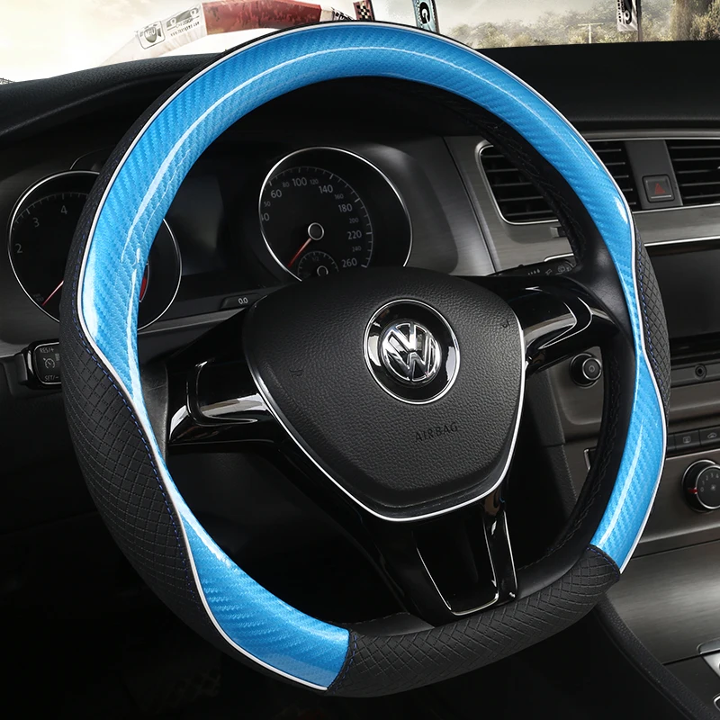 

D Shape O shape Car Steering Wheel Cover Non-slip PU Leather for POLO GOLF 7 Scirocco Suzuki Swift Nissan Rogue High Quality