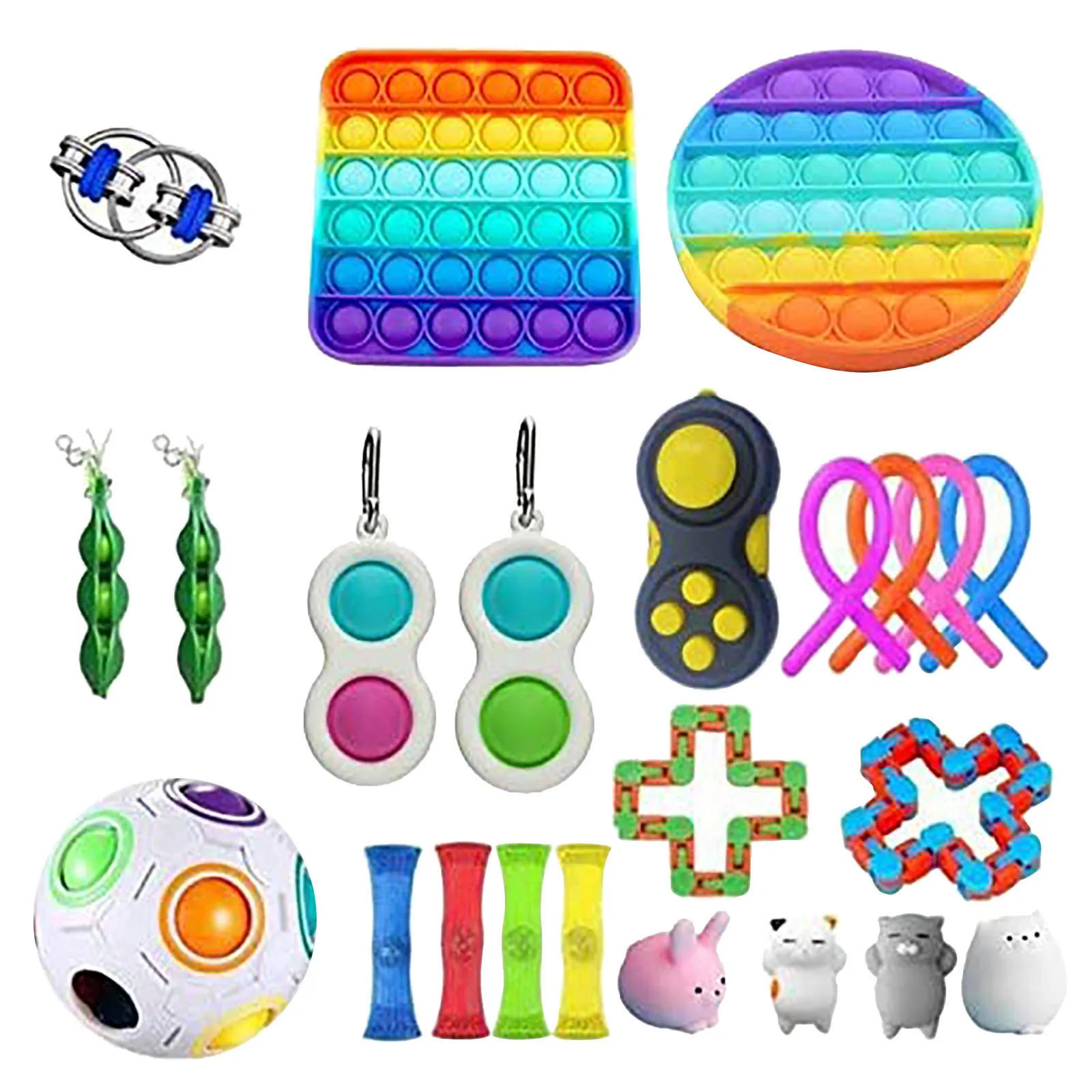 100 дизайнов Непоседа набор игрушек Коробка сенсорная упаковка для детей взрослых