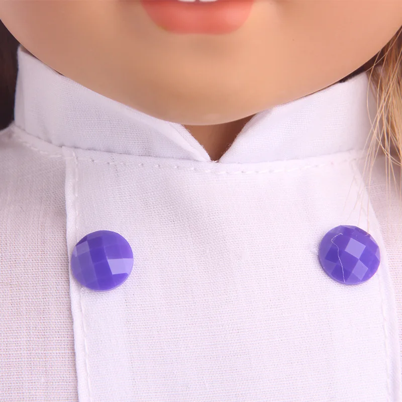 

2021 New Little Chef Uniform Suit Outfit Set Clothes for 18" American Girl BJD 45cm Reborn Baby Pajamas Doll Accessories