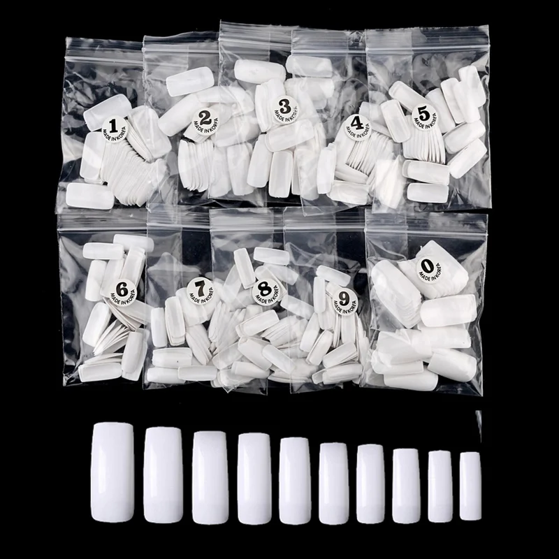 500 white half tip Накладные ногти 500 шт натуральные капсульные прозрачные накладные ногти накладные маникюрные акриловые съемные французские накладные ногти - Цвет: 500 white half tip