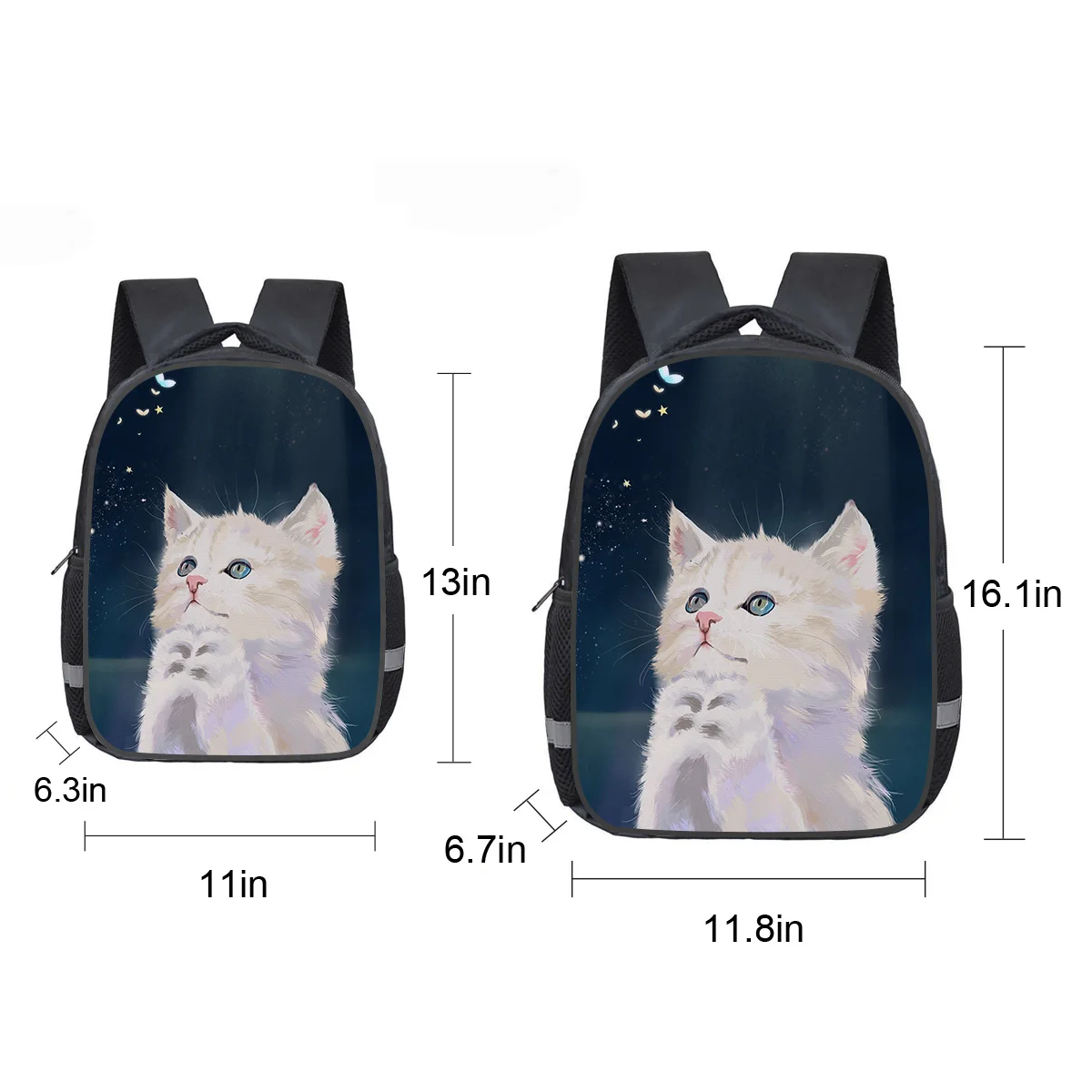 Иллюстрация кошка Исцеление простой рюкзак студент Bookbag мальчик девочка Рюкзак |