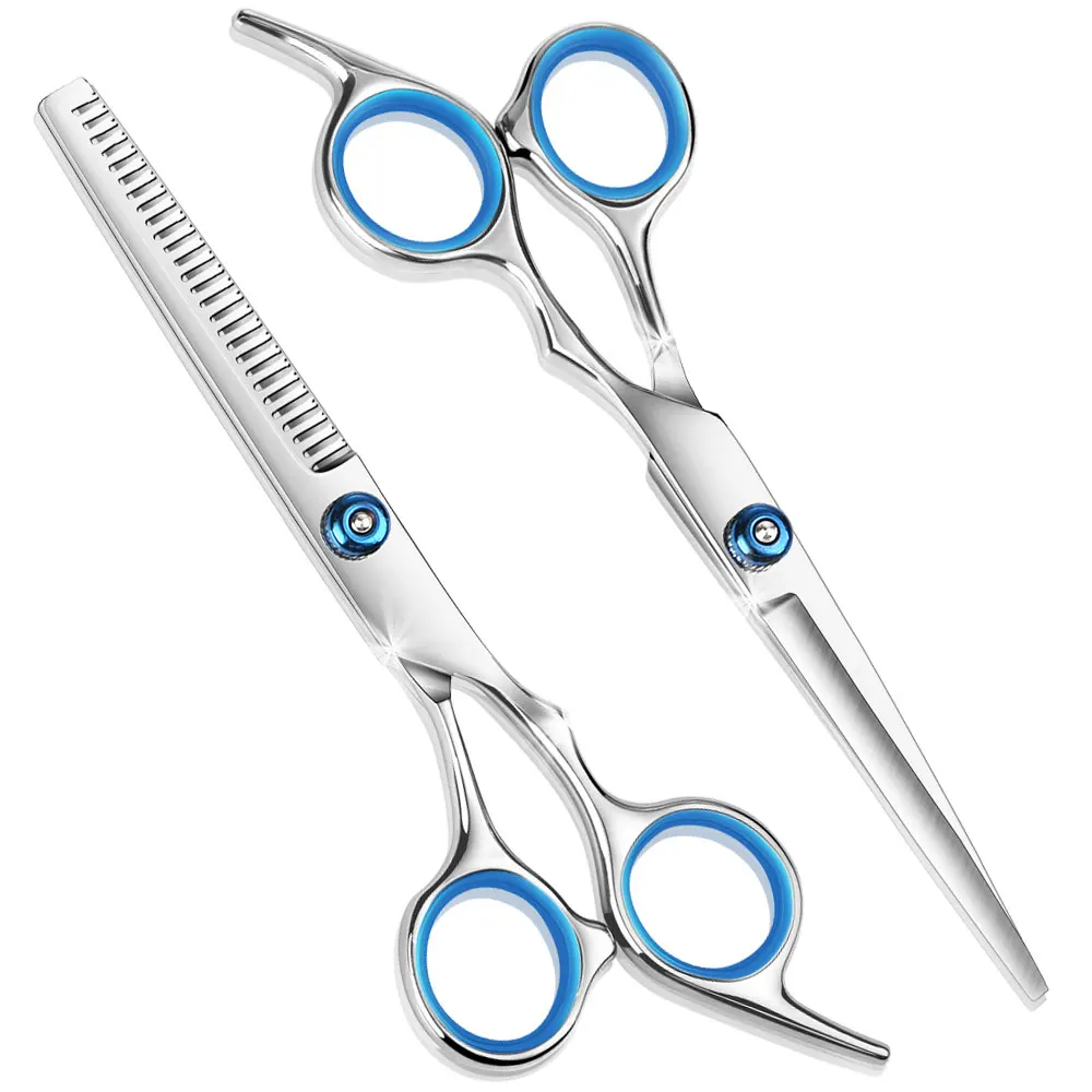 

Stainless Steel Hairdressing Barber Scissors Flat Scissors Tooth Scissors Home Salon Barber Hair Cutting for Kids Men Women Pets