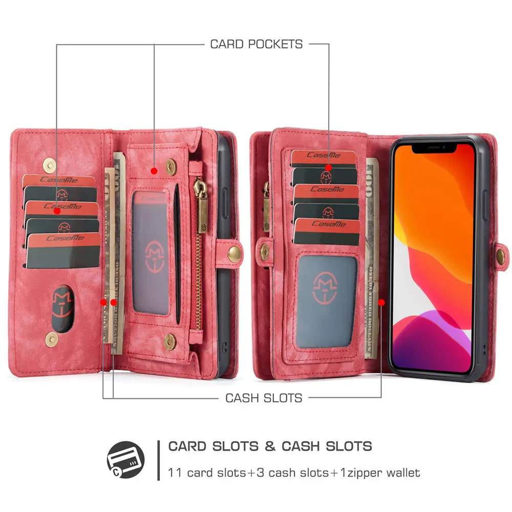 Чехол для iphone 11 Pro Max xs max xr x 6 6s 7 8 plus, съемный магнитный чехол для телефона, кожаный чехол-бумажник etui
