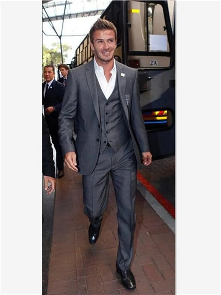 Мужской костюм серые смокинги для жениха из трех предметов мужские свадебные