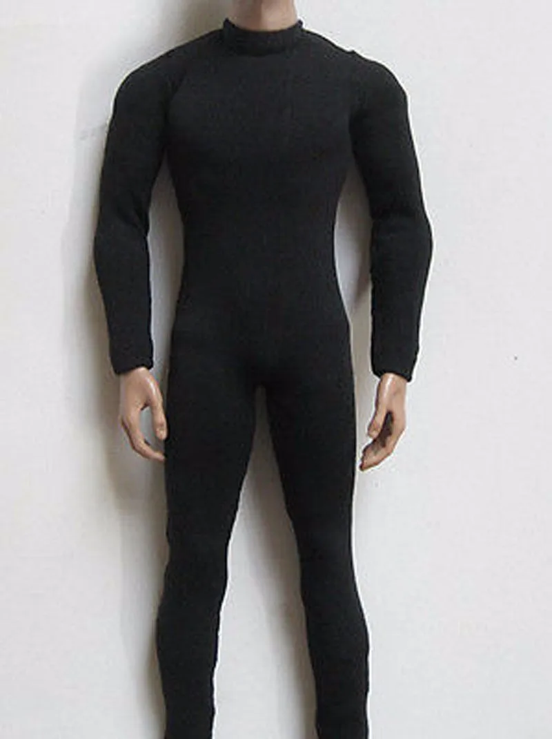 

In Stock 1/6 Scale Black Slim Tight Stretch Leotard Male Cloths for 12" Action Figure Model Toys