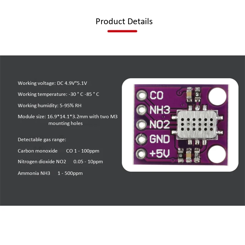 MICS 6814 качество воздуха CO NO2 NH3 Модуль датчика азота углерода газа для Arduino|Сенсор и