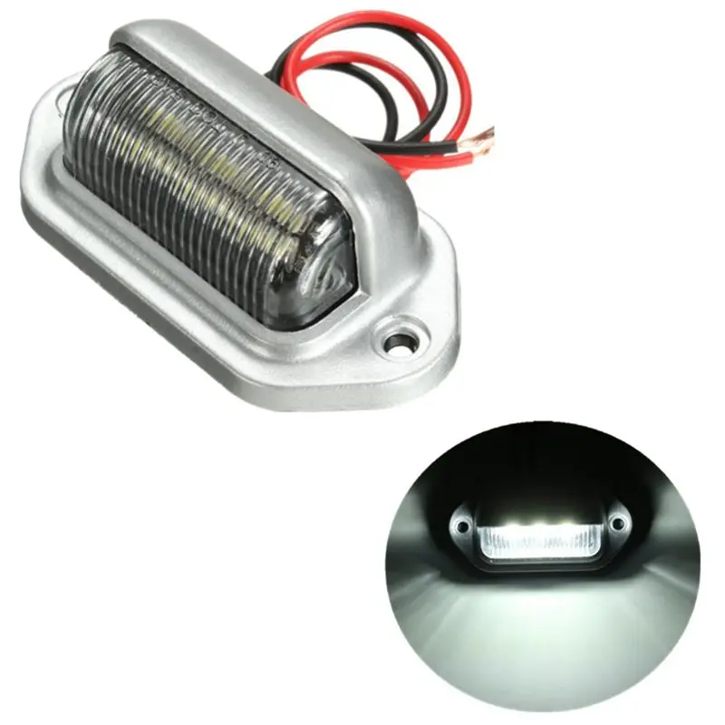 2Pcs 6-Leds Number License Plate Tag Light 12V For Vans Trailers Trucks Lorries Caravans Boat Rv Interior Step Lamp | Автомобили и