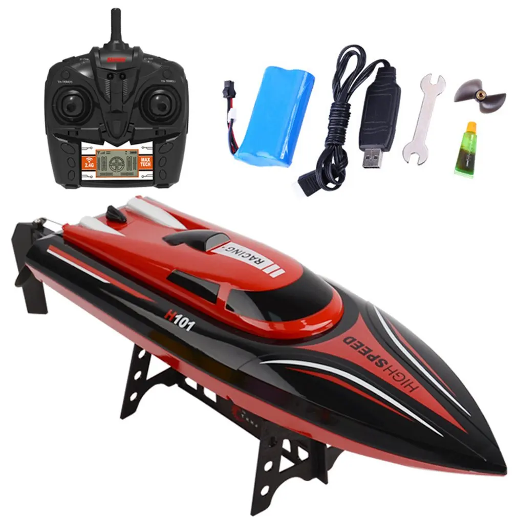 

2020 New H101 Speed Boat 2.4GHz 4CH RC Remote Control High Speed Boat Racing with LCD Display Toys Gift for Children Kids