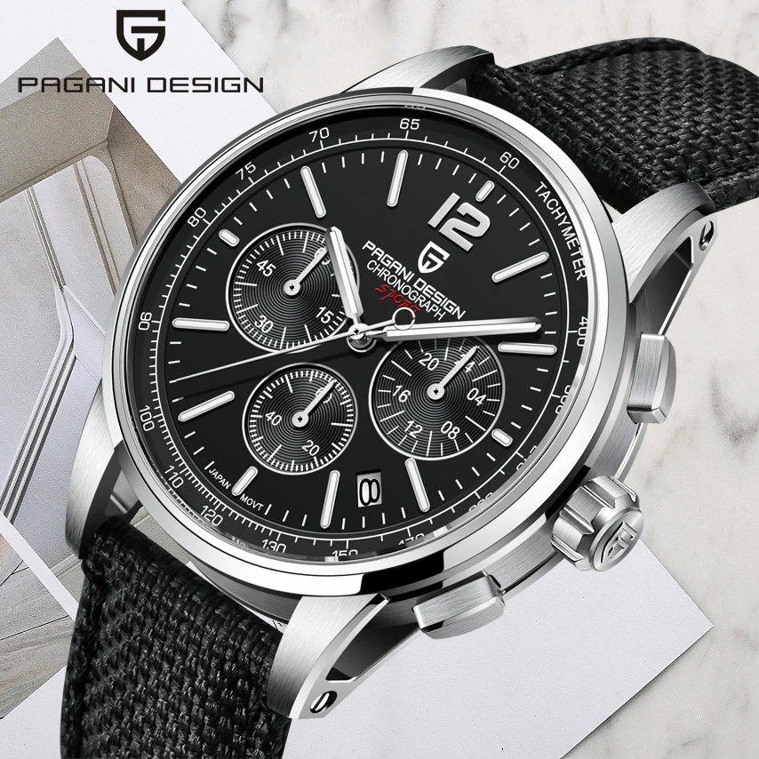 

2022 New PAGANI DESIGN Men's Watch VK63 Top Brand Leisure Sport Men Quartz Watches 100M Waterproof Chronograph Relogio Masculino
