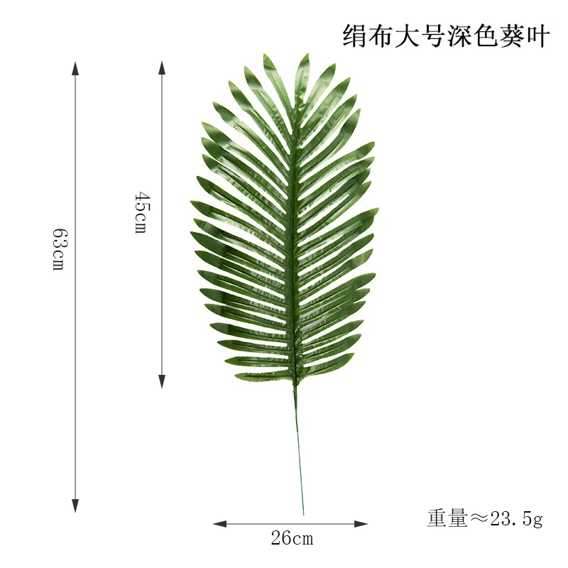 Искусственный тропический Monstera Kwai пальмовое дерево листья домашний сад украшения поддельные растения фотография Фон plante artificielle - Цвет: DarkGreen KuiYe