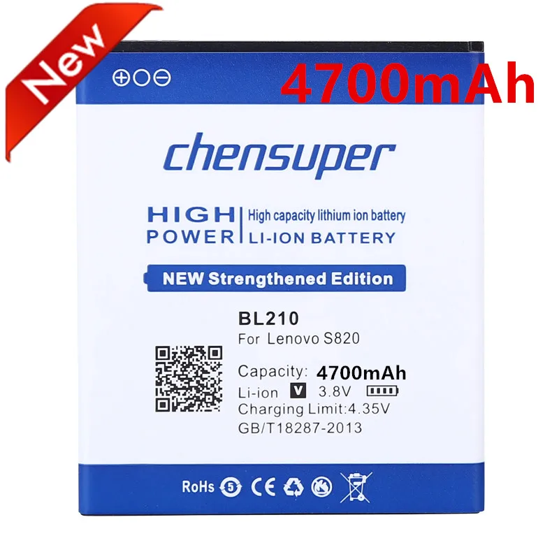 Аккумулятор chensuper 4700 мач BL210 для lenovo A606 S820 S820E A750E A770E A656 A766 A658T S650 A536|bl210 lenovo|lenovo