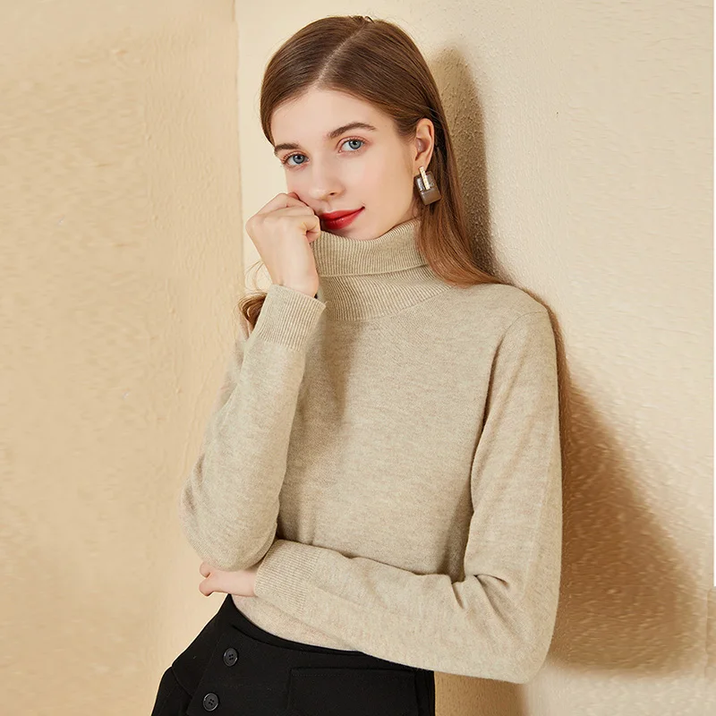 Женский свитер-водолазка из кашемира с длинным рукавом | Женская одежда