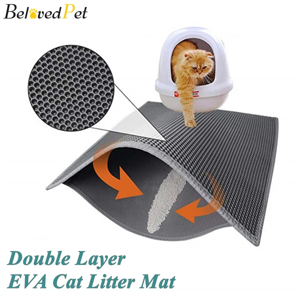 Двухслойный коврик для кошачьего туалета Belovedpet EVA полезные Нескользящие Коврики