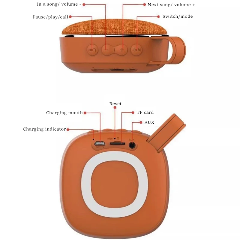 Ткань низкочастотный bluetooth динамик наружный мини портативный спортивный