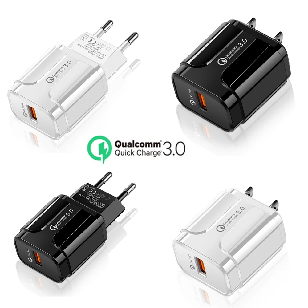 Quick Charge 3.0 Wall Charger,18W QC 3.0 USB Wall Charger Adapter Fast Charging 9V/2A 5V/3A 12V/1.6A For phone tablet images - 6