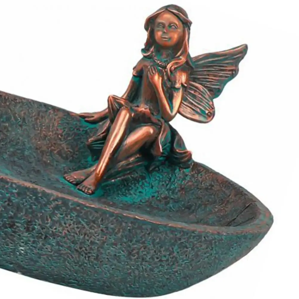 

Fairy Statuary with Bird Feeder Resin Ornament Outdoor Garden Decoration Crafts Statue Angel Beauty Sculptures