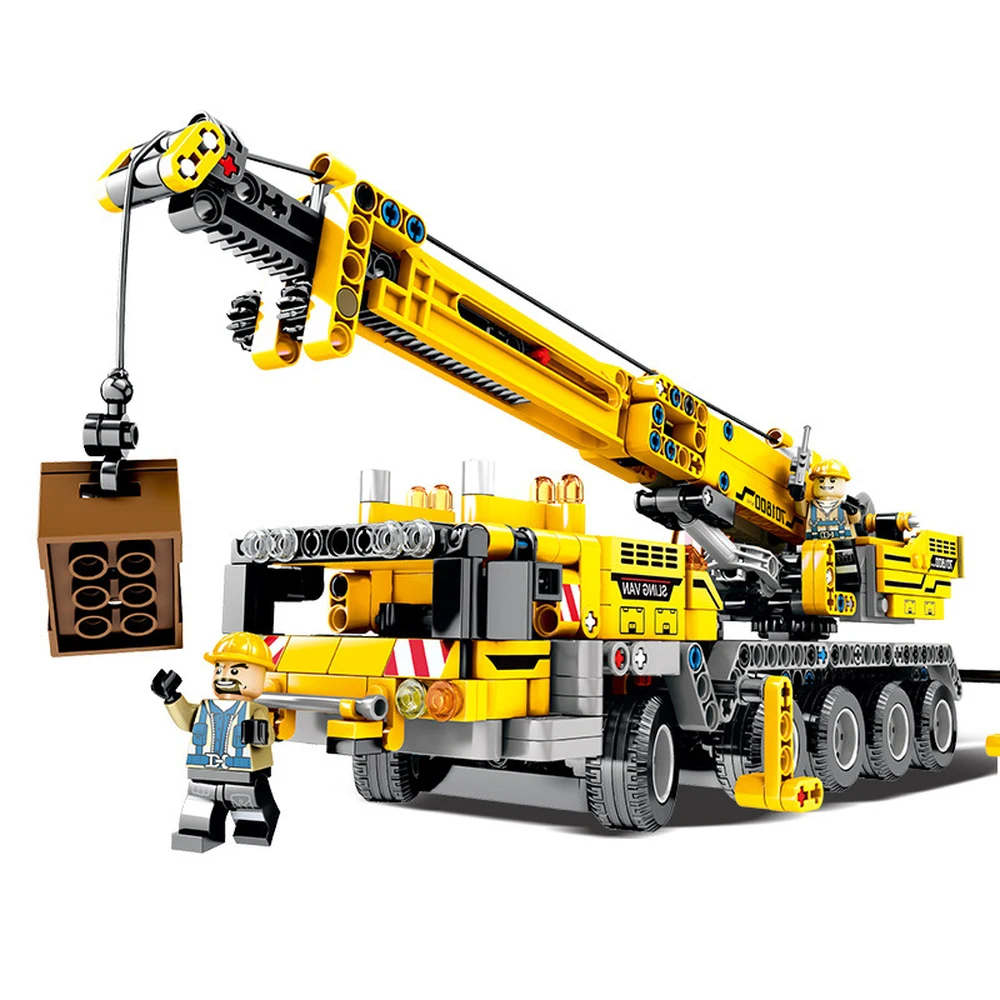 

665Pcs Science Technic Educational Building Blocks Toys For Kids Boys 6Year DIY Birthday Present Engineering Lifting Crane Model
