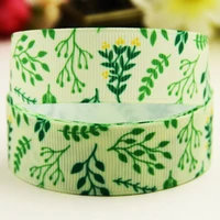 78 22mm1 25mm1 12 38mm3 75mm green leaves cartoon printed grosgrain ribbon party decoration 10 yards x 02780