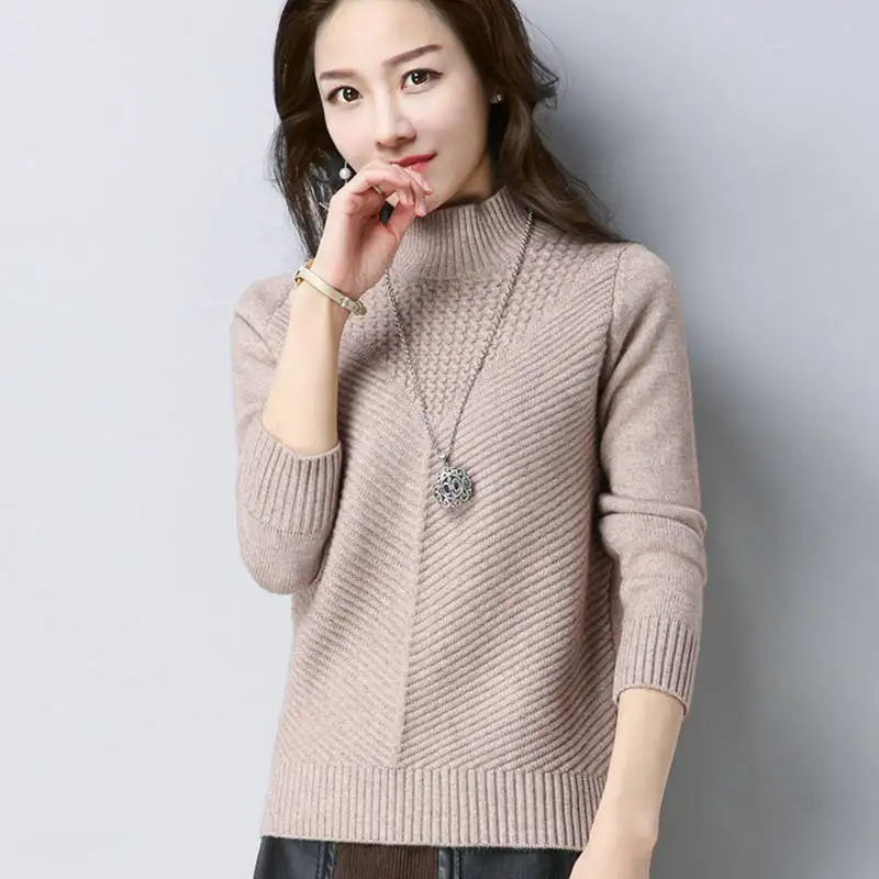 Slimming Knitted Pullover Sweater Fashion Turtleneck Warm Winter Clothes Women Plus Size Loose Cashmere | Женская одежда