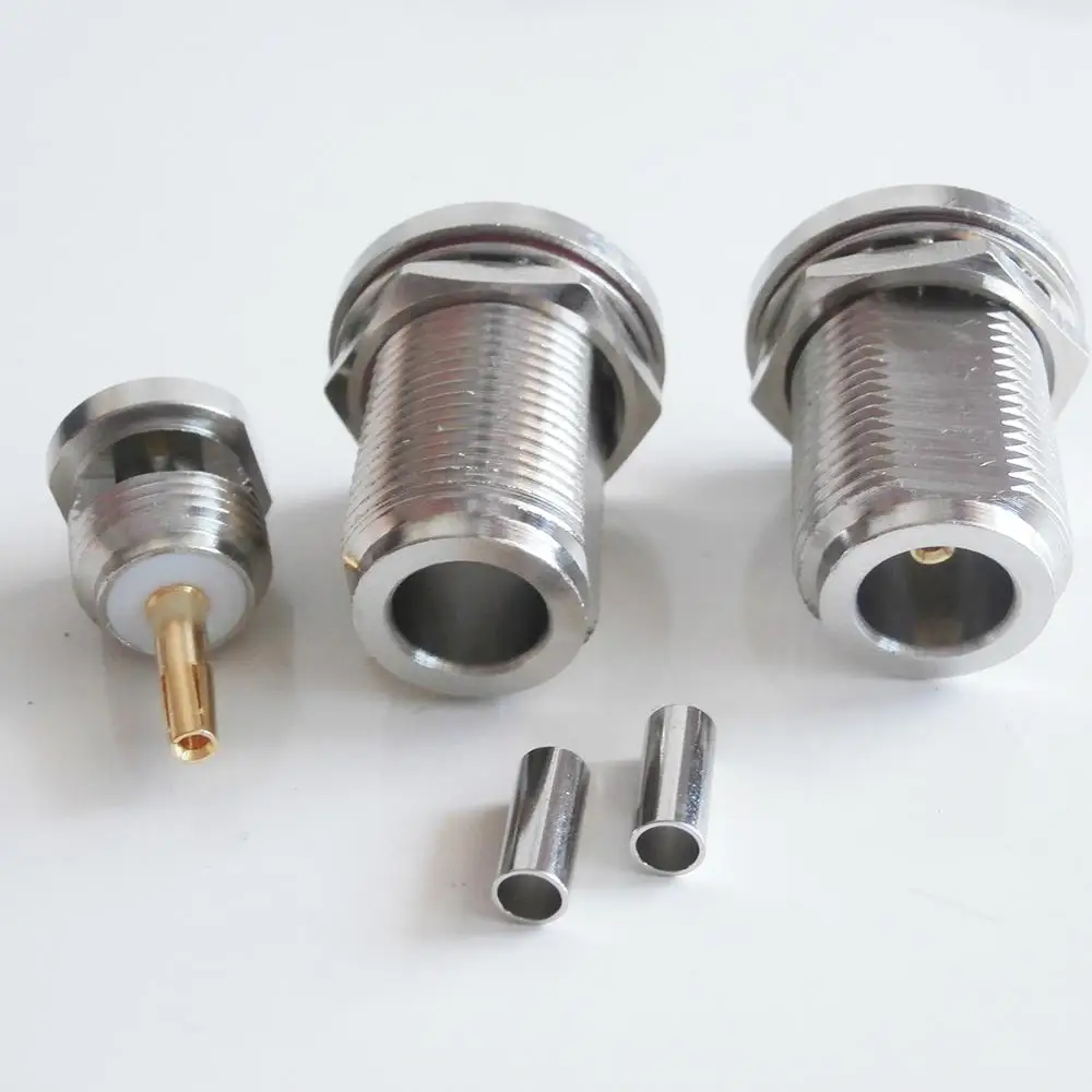 

Разъем N мама с уплотнительным кольцом крепление перегородки панели гайка штекер припой контактный обжим для кабеля RG316 RG174 RG179 LMR100 RF адаптер