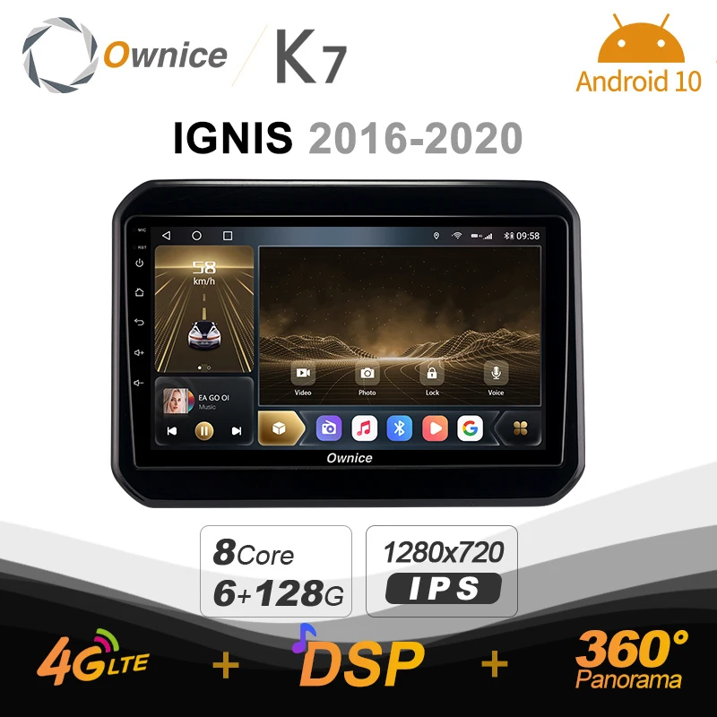 

Автомобильное радио K7 Ownice 6G + 128G, Android 10,0, для SUZUKI IGNIS 2016-2020, мультимедиа, DVD, аудио, 4G, LTE, GPS, Navi 360, BT 5,0, Carplay