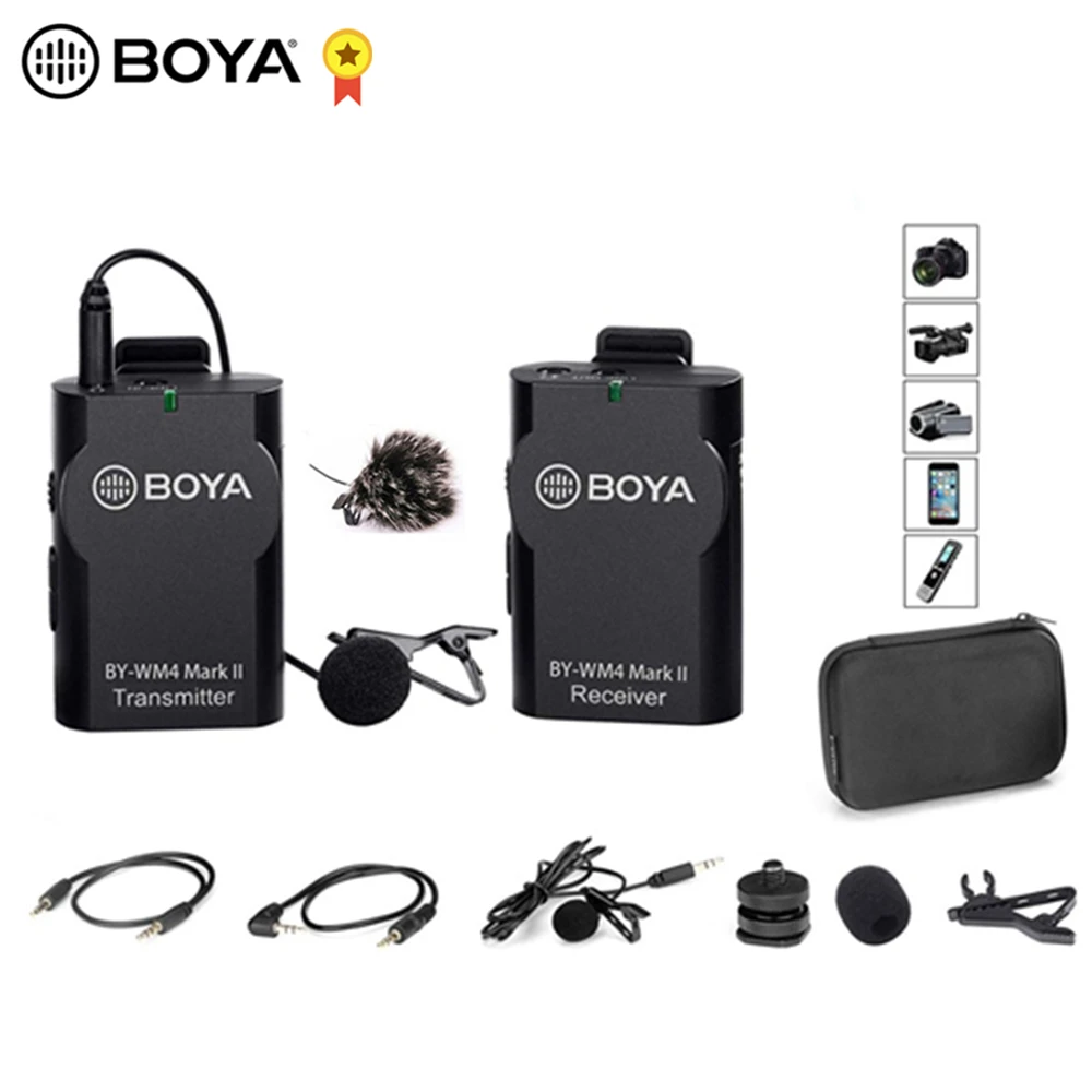 BOYA BY WM4 Mark II беспроводной Студийный конденсаторный микрофон Система петличный