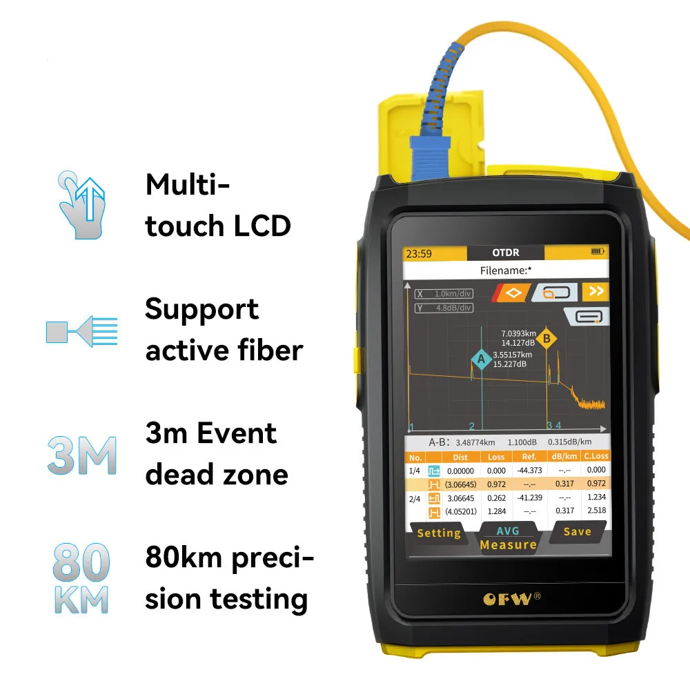 Мини-рефлектометр OTDR для оптоволоконного теста GPON EPON Active Fiber Live Test 1550nm 20dB