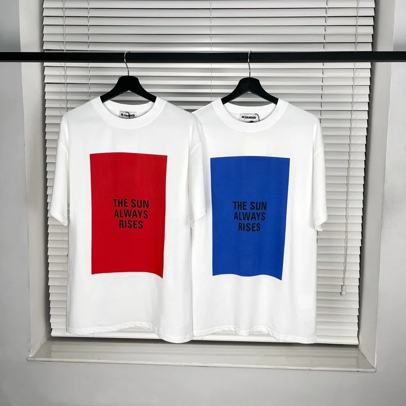 

21SS New high street brand 1:1 Jil sander tee 100% cotton summer men's T-shirt slogan hip hop loose oversize Unisex short sleeve