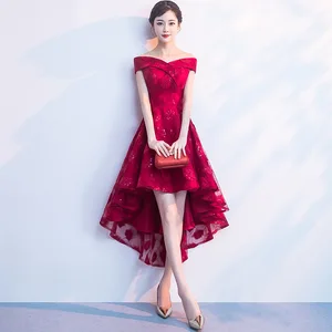 Bridesmaid dress lace red dress banquet dress cheongsam modern sexy slim temperament elegant new dress chinese dress girl Bridesmaid dress lace red dress banquet dress cheongsam modern sexy slim temperament elegant new dress chinese dress girl