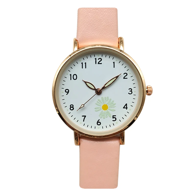 

2020 NEW Small Daisies Watch Women Fashion Casual Leather Belt Watches Simple Ladies Small Dial Quartz Clock Dress Wristwatches