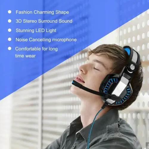 Игровая гарнитура Kuulee G2000 + микрофон светодиодный стерео наушники для ПК ноутбука