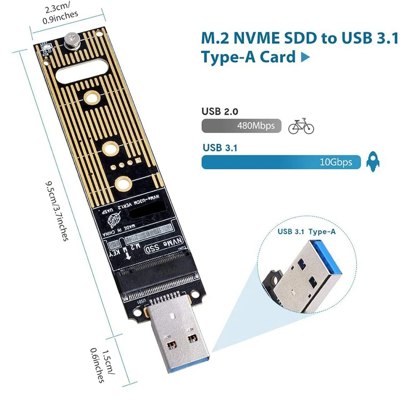 M.2 SSD на USB 3.1 Type A карта Pcie основе M Key жесткий диск конвертер считыватель |