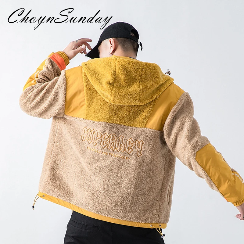 Новое зимнее Мужское пальто из овечьей шерсти сшитая куртка Теплая стеганая