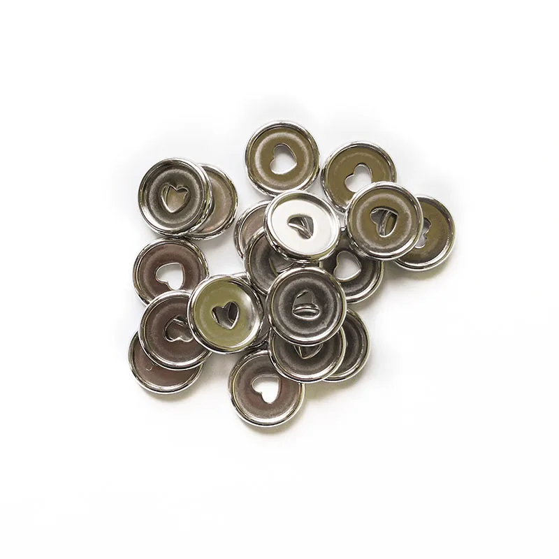 silver 24mm 50 шт. сердце блокнот Грибное отверстие кнопка блокнот пластиковый лист катушки 360 градусов складной диск Пряжка школьные офисные принадлежности - Цвет: silver 24mm